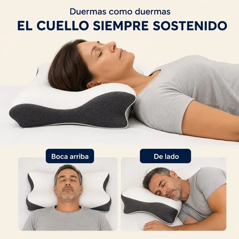 La almohada sostiene el cuello en cada postura